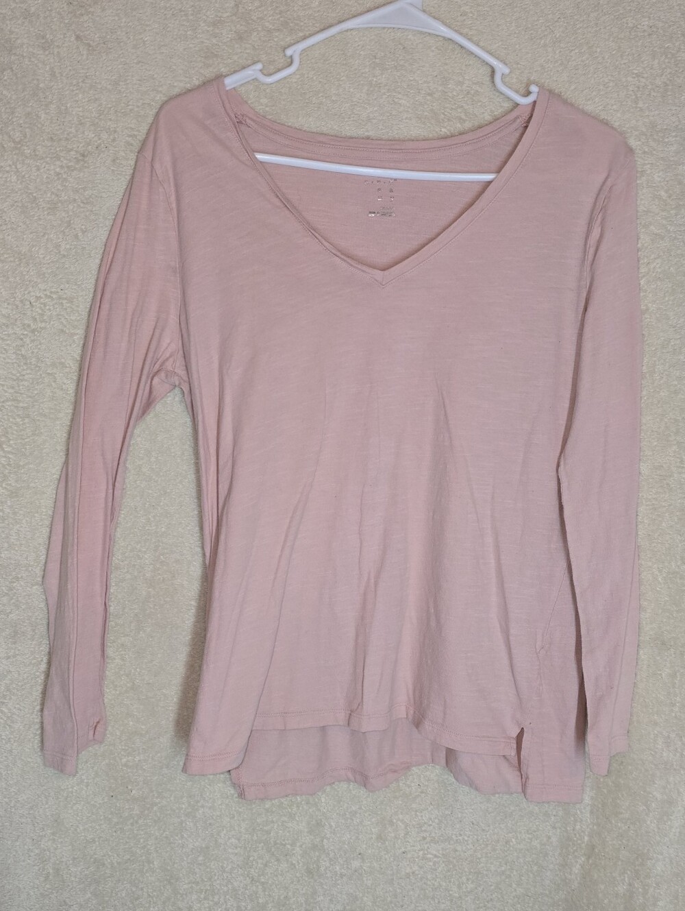 A New Day Womens Longsleeve V Neck T Shirt Pink Size Medium